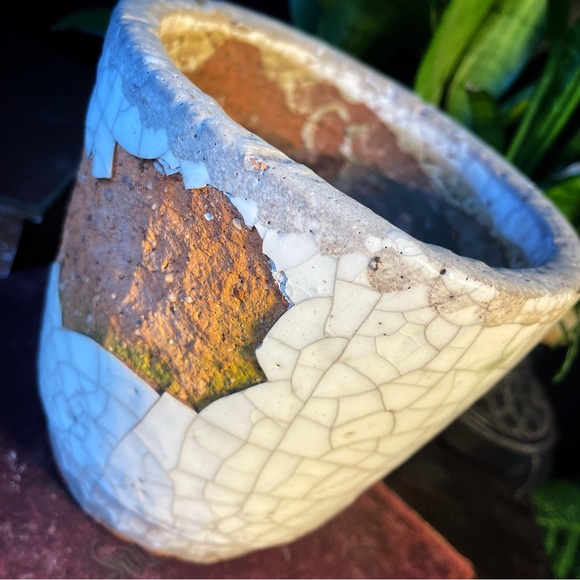 Anthropologie Art Anthropologie Crackle Planter Garden Pot Poshmark